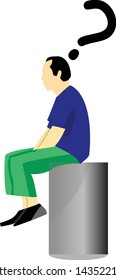 vector of flat illustration.
the character is asking