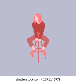 Vector Flat Illustration Character Simple and Moderen Aesthetic Red Color 