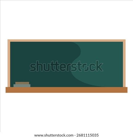 A vector flat illustration for children's books, depicting a chalkboard with colorful drawings, perfect for classroom and learning art designs.