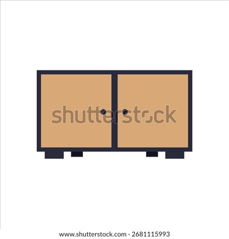 A vector flat illustration for children's books, showcasing a drawer with a fun handle, ideal for storage and storybook art visuals.