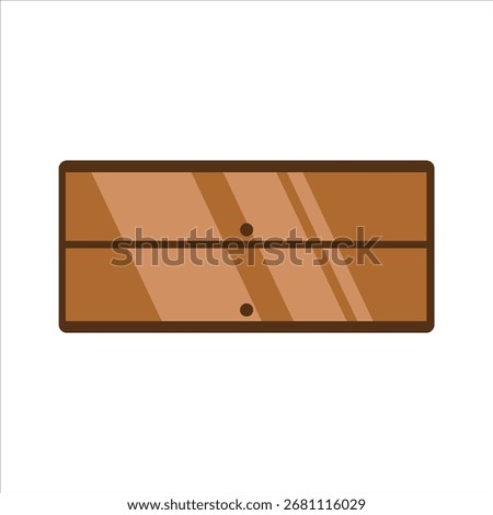 A vector flat illustration for children's books, depicting a wall cabinet with storage, perfect for organization and imaginative art designs.