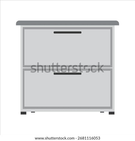 A vector flat illustration for children's books, showcasing a drawer with a fun handle, ideal for storage and storybook art visuals.