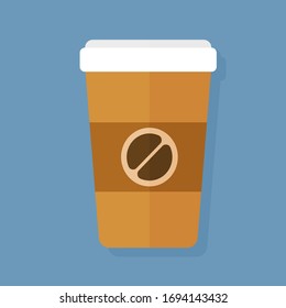 Vector flat illustration coffee cup icon. Coffee cup logo