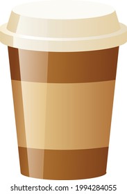 Vector flat illustration coffee cup isolated on white background