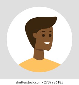 Vector flat illustration. Color avatar, user profile, face icon, profile picture. Suitable for social media profiles, icons, splash screens and as a template.