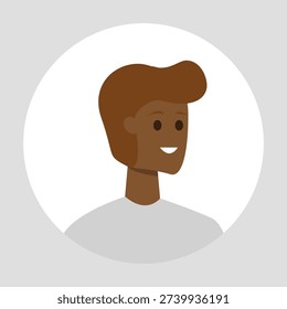 Vector flat illustration. Color avatar, user profile, face icon, profile picture. Suitable for social media profiles, icons, splash screens and as a template.