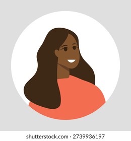 Vector flat illustration. Color avatar, user profile, face icon, profile picture. Suitable for social media profiles, icons, splash screens and as a template.
