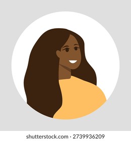 Vector flat illustration. Color avatar, user profile, face icon, profile picture. Suitable for social media profiles, icons, splash screens and as a template.
