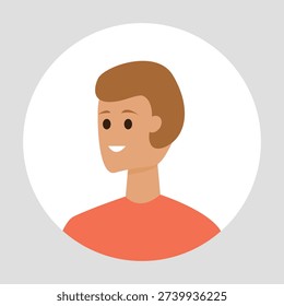Vector flat illustration. Color avatar, user profile, face icon, profile picture. Suitable for social media profiles, icons, splash screens and as a template.