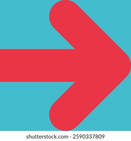 Vector flat illustration with colorful arrow in red, white, clue colors as symbol of motion to aim, intention to achievement. Minimalist cartoon geometric concept have element with right direction