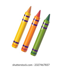 Vector flat illustration with colorful pencils