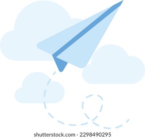 vector flat illustration congratulation airplane 