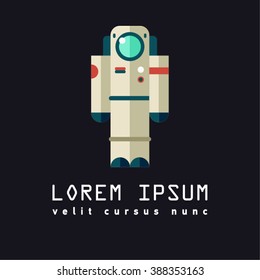 Vector flat illustration of cosmonaut. Space suit. Scientific space explorer