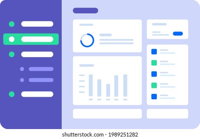 Vector flat illustration. Dashboard. UI infographic