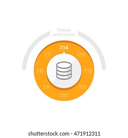 Vector Flat Illustration of a Database Version Selector for Server
