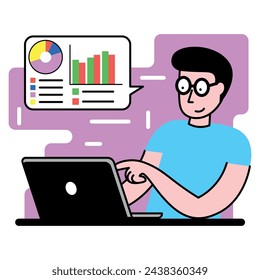 Vektor-flache Illustration des digitalen Business