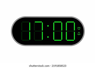 Vector flat illustration of a digital clock displaying 17.00 . Illustration of alarm with digital number design. Clock icon for hour, watch, alarm signs