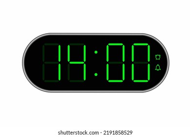 Vector Flat Illustration Digital Clock Displaying Stock Vector (Royalty ...