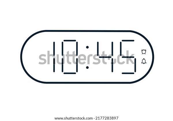 Vector Flat Illustration Digital Clock Displaying Stock Vector (Royalty ...