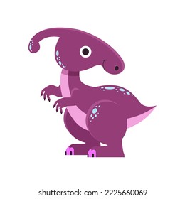 Vector flat illustration. Dinosaur cartoon. Cute illustration for kids. Design element.