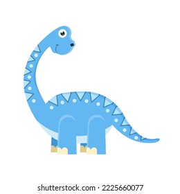 Vector flat illustration. Dinosaur cartoon. Cute illustration for kids. Design element.