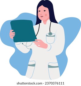 Vector flat illustration of the doctor