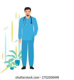 Vector flat illustration - doctor in full growth. eps 10.