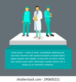 vector flat illustration of doctors. medical and healthcare concept