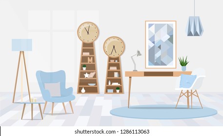 Vector flat illustration drawn by shapes.