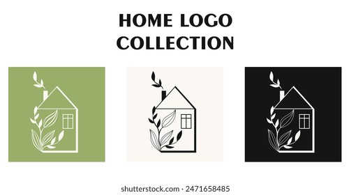 Vektorgrafik flache Abbildung. Eco-Stil Haus Logo.