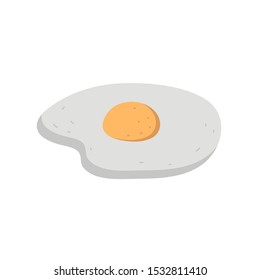 Vector flat illustration of an egg. Fried eggs on a white background. Broken egg.