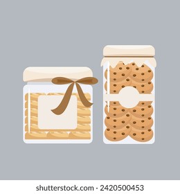 Vector Flat Illustration Eid al-Fitr Cookies Hampers.