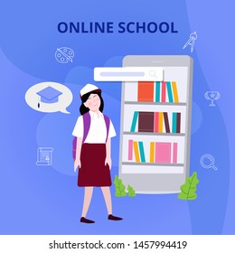 Vector Flat Illustration e-learning Online