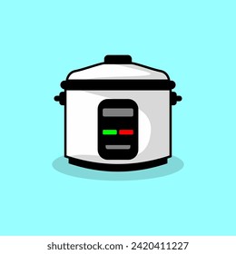 Ilustración plana vectorial Cocina de arroz eléctrica