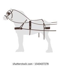 vector flat illustration of equestrian harness horse