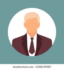 Vector flat illustration. Fashionable profile of a man. Avatar, user profile, person icon, silhouette, profile picture. Suitable for social media profiles, icons, screensavers and as a template. 