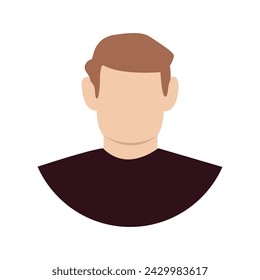 Vector flat illustration. Fashionable profile of a man. Avatar, user profile, person icon, silhouette, profile picture. Suitable for social media profiles, icons, screensavers and as a template. 