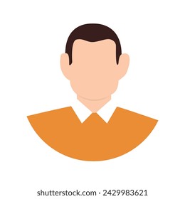 Vector flat illustration. Fashionable profile of a man. Avatar, user profile, person icon, silhouette, profile picture. Suitable for social media profiles, icons, screensavers and as a template. 