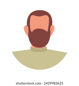 Vector flat illustration. Fashionable profile of a man. Avatar, user profile, person icon, silhouette, profile picture. Suitable for social media profiles, icons, screensavers and as a template. 