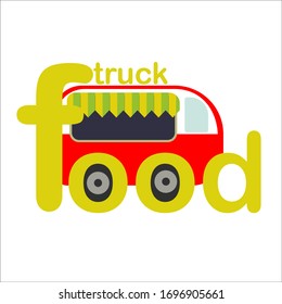 ilustración vectorial de comida rápida sobre ruedas, entrega, café, sabrosa, rápida, saludable, máquina.
