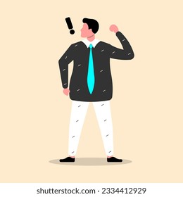 Vector flat illustration features male and female cartoon characters displaying a diverse range of emotions.