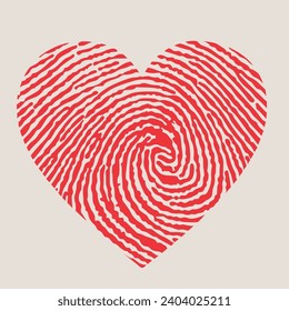 vector flat illustration fingerprint heart