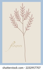 Vector flat illustration. A flower market inspired gallery wall poster. Floral illustrations. Composition for wall art, posters, greetings and invitations.
