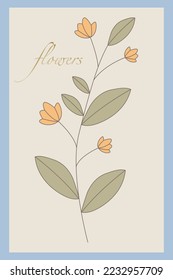 Vector flat illustration. A flower market inspired gallery wall poster. Floral illustrations. Composition for wall art, posters, greetings and invitations.