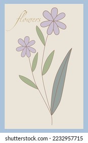 Vector flat illustration. A flower market inspired gallery wall poster. Floral illustrations. Composition for wall art, posters, greetings and invitations.