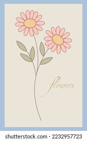 Vector flat illustration. A flower market inspired gallery wall poster. Floral illustrations. Composition for wall art, posters, greetings and invitations.