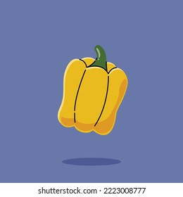 ilustración plana vectorial pimiento amarillo fresco pimiento vegetal