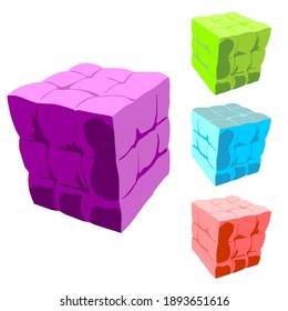 Vector flat illustration furniture ottoman square.