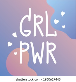Vector flat illustration. Girl power banner. Girl power. Typography design.