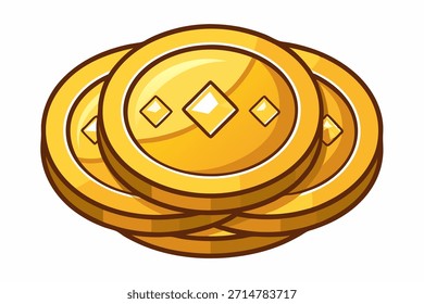 Vector flat illustration of gold coins. Ideal for finance, investment, and money-related designs.